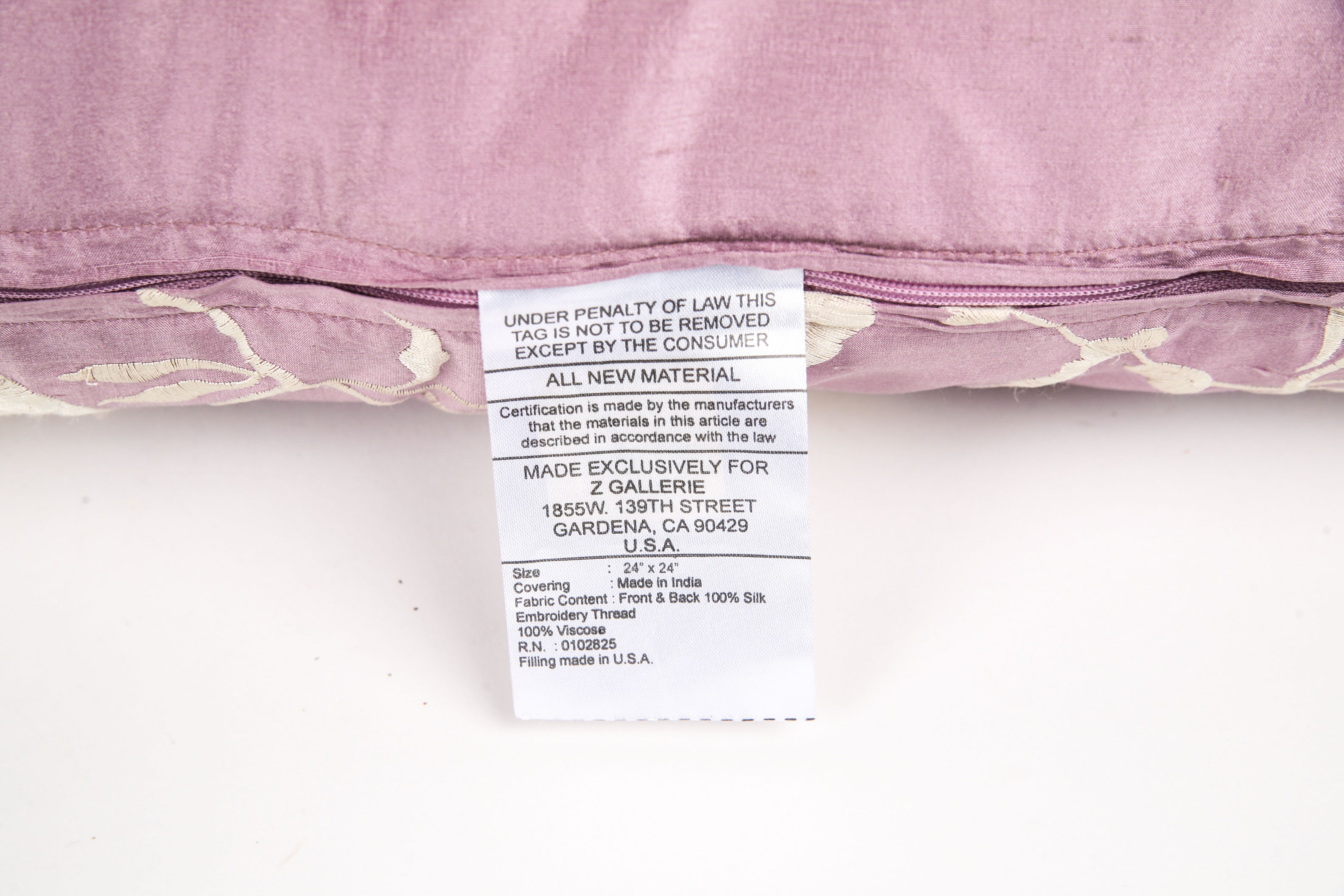 ZGallerie Purple and Cream Silk Throw Pillows EBTH